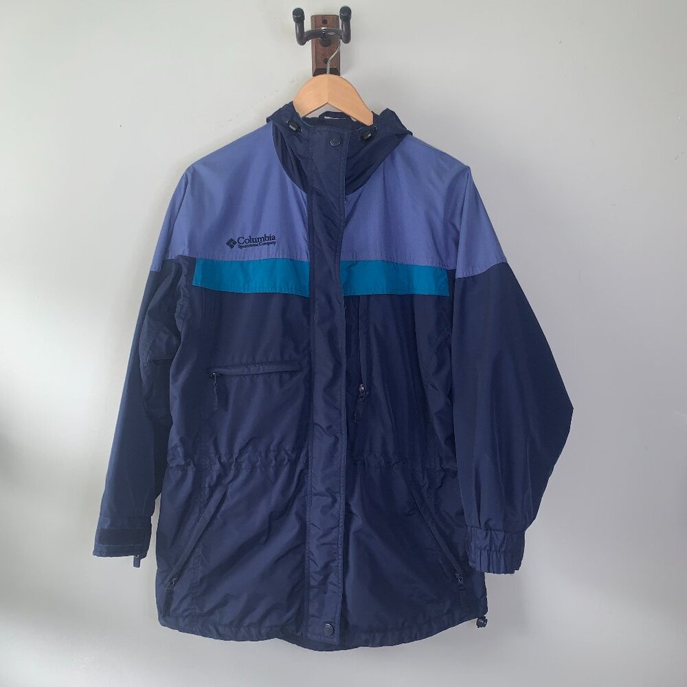 Columbia Sportswear Vintage 90's Blue Teal Wind Breaker Ski Jacket Women's Small